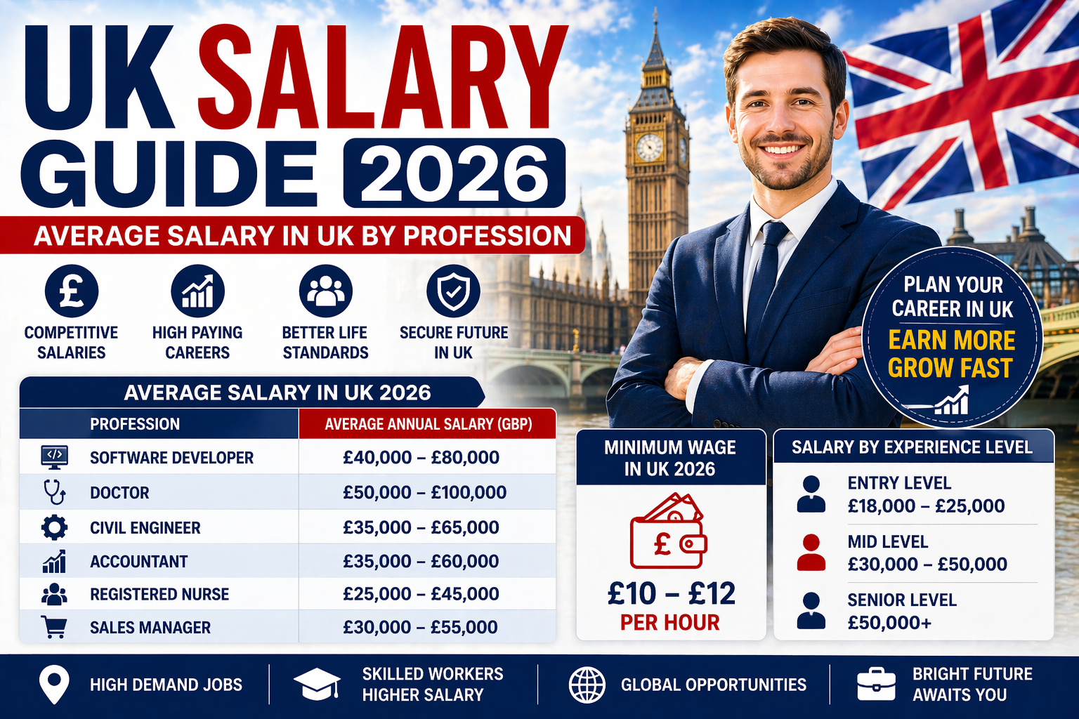 UK Salary Guide 2026 – Average Salary & High Paying Jobs
